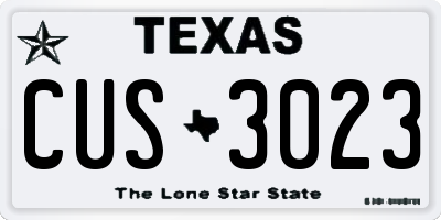 TX license plate CUS3023