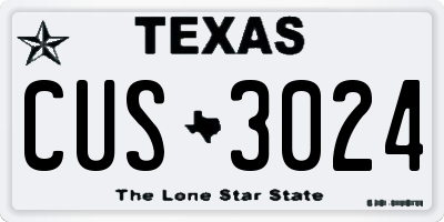 TX license plate CUS3024