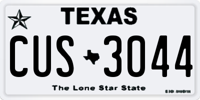 TX license plate CUS3044