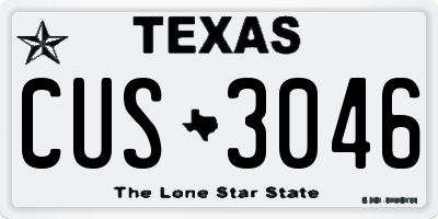 TX license plate CUS3046
