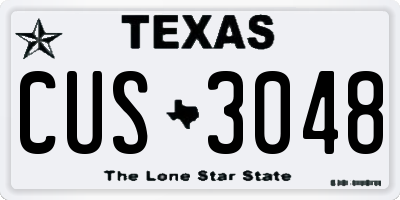 TX license plate CUS3048