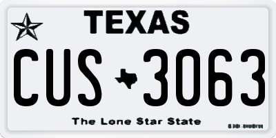 TX license plate CUS3063