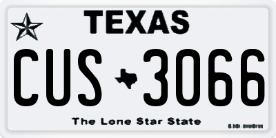 TX license plate CUS3066