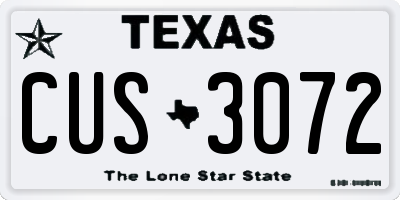 TX license plate CUS3072