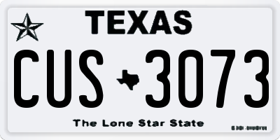 TX license plate CUS3073