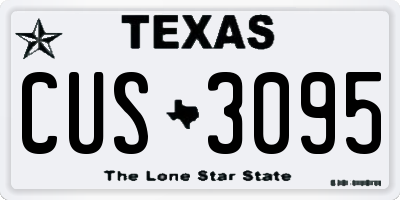 TX license plate CUS3095