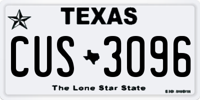 TX license plate CUS3096
