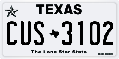TX license plate CUS3102