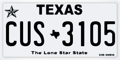 TX license plate CUS3105