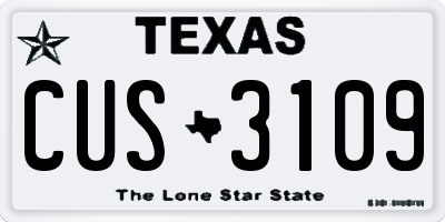 TX license plate CUS3109