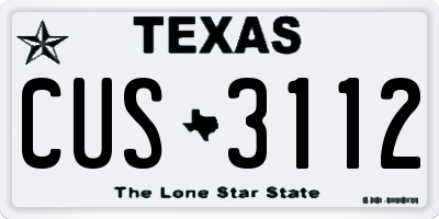 TX license plate CUS3112