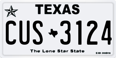 TX license plate CUS3124