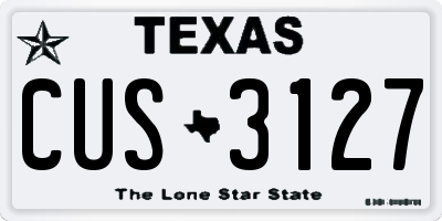 TX license plate CUS3127