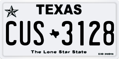 TX license plate CUS3128