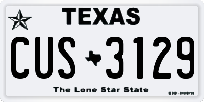 TX license plate CUS3129
