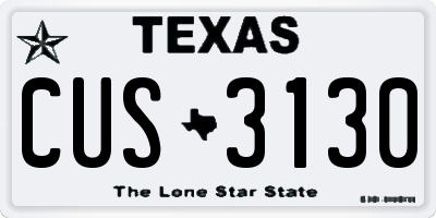 TX license plate CUS3130
