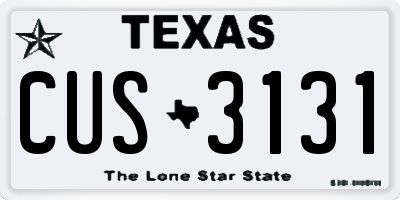 TX license plate CUS3131