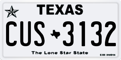 TX license plate CUS3132