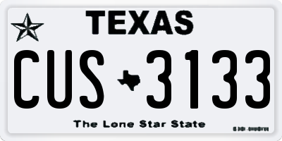 TX license plate CUS3133