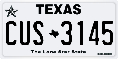 TX license plate CUS3145