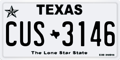 TX license plate CUS3146