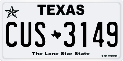 TX license plate CUS3149