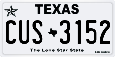 TX license plate CUS3152