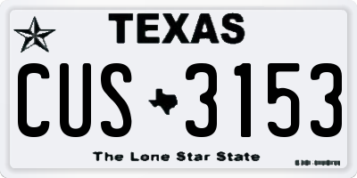 TX license plate CUS3153