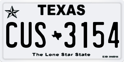 TX license plate CUS3154