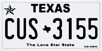 TX license plate CUS3155