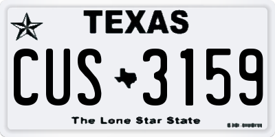 TX license plate CUS3159