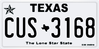 TX license plate CUS3168