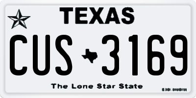 TX license plate CUS3169