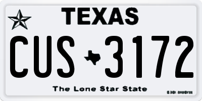 TX license plate CUS3172