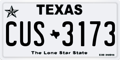 TX license plate CUS3173