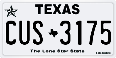 TX license plate CUS3175