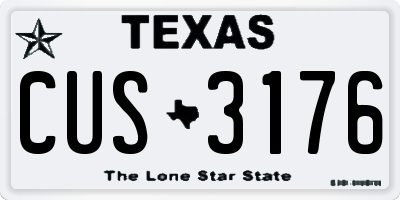 TX license plate CUS3176