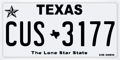 TX license plate CUS3177