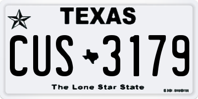 TX license plate CUS3179