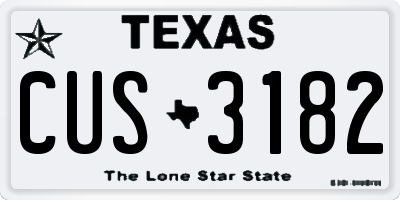 TX license plate CUS3182