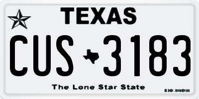 TX license plate CUS3183