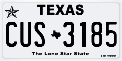 TX license plate CUS3185