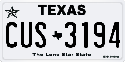 TX license plate CUS3194