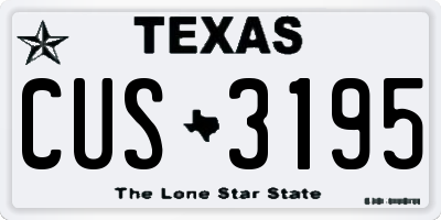 TX license plate CUS3195