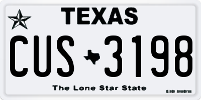TX license plate CUS3198