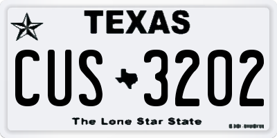 TX license plate CUS3202