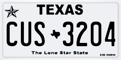 TX license plate CUS3204