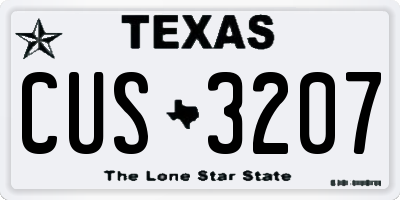 TX license plate CUS3207