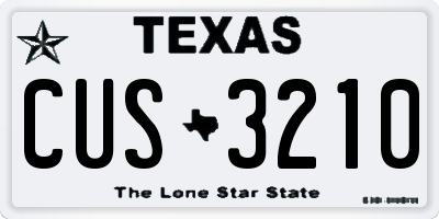 TX license plate CUS3210