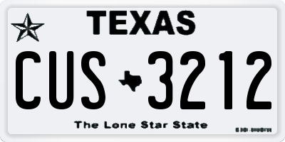 TX license plate CUS3212